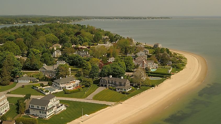 Aerial Shoreline, Duxbury, MA.