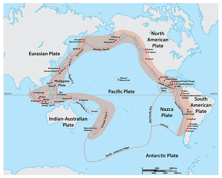 Pacific Ring of Fire, illustration Stock Photo - Alamy