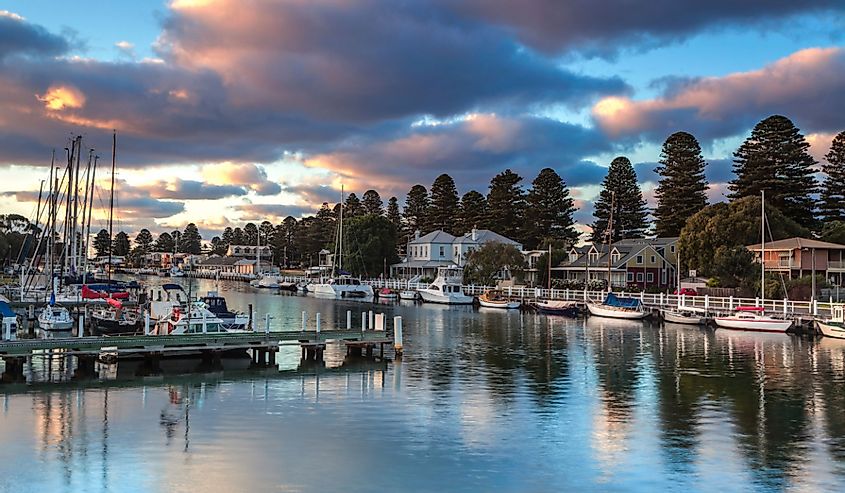Boats in the Harbor in Port Fairy on the Great Ocean Road