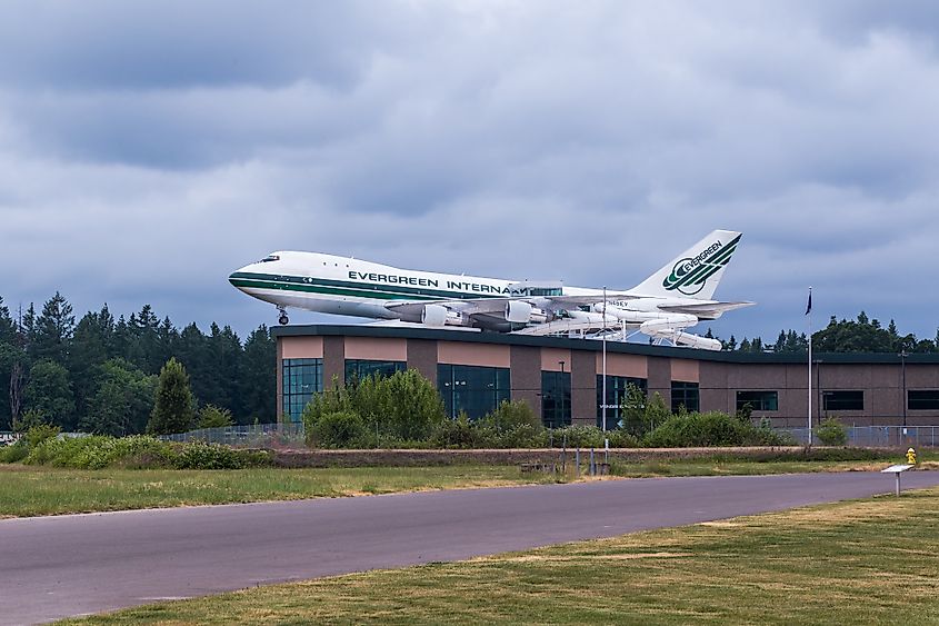 Evergreen Wind and Waves Waterpark building in McMinnville, Oregon