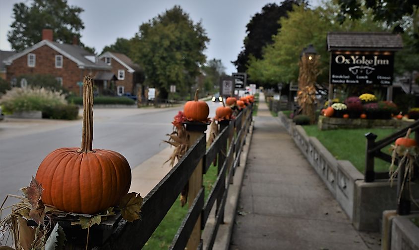 Pumpkin-decorated Streets in the Amana Colonies, Iowa.