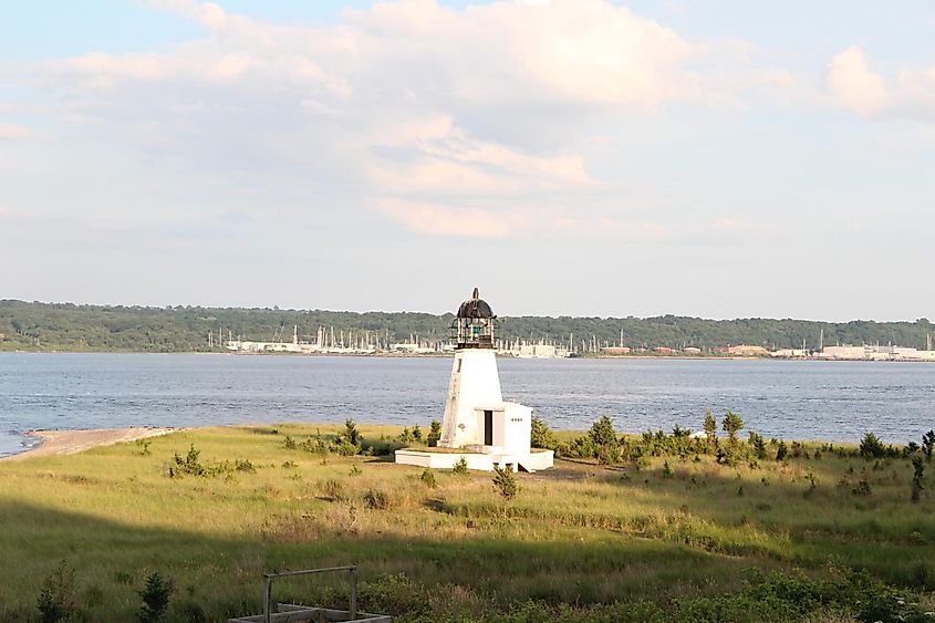 The Prudence Island Lighthouse in Rhode Island.