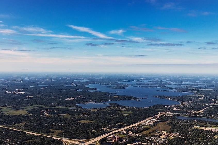 Aerial View of Lake Minnetonka, Minnesota.