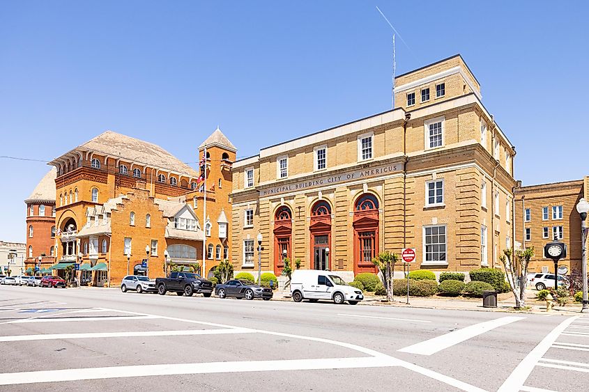 The Municipal Building City of Americus, at the Historic District, viaRoberto Galan / Shutterstock.com