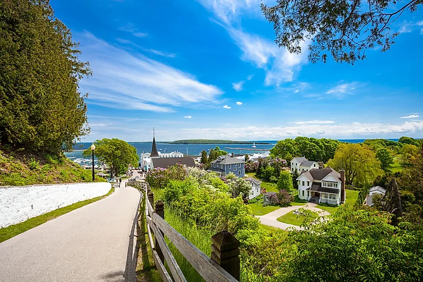 A beautiful walkway in Mackinac Island