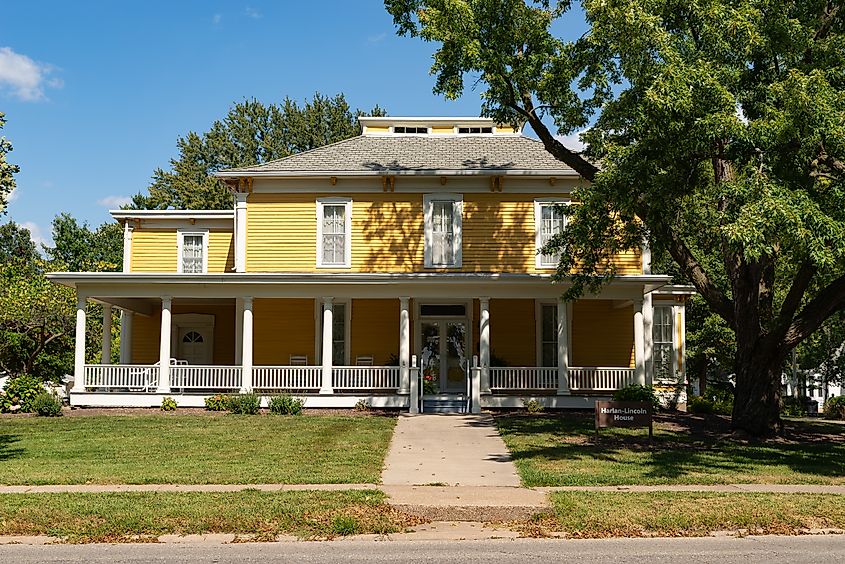 The historic Harlan-Lincoln House in Mount Pleasant, Iowa