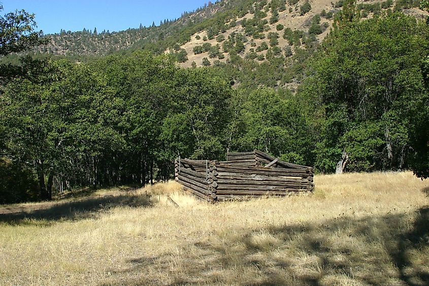 Frain ranch historic cabin, Klamath River Canyon, California