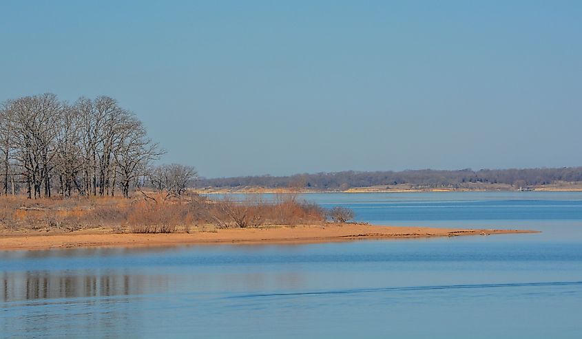 Beautiful view of Lake Texoma's Shoreline in Kingston, Bryon County, Oklahoma