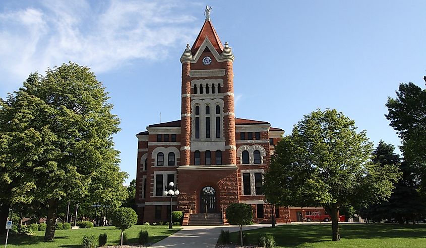 Front of the Sioux County Courthouse in Orange City, Iowa