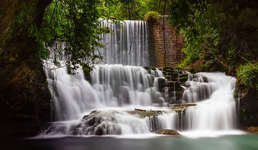 Mirror Lake Waterfall located in North Arkansas.