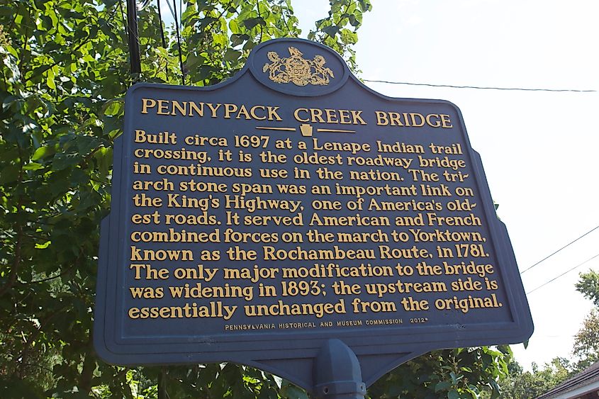 Historical Marker of Frankford Avenue Bridge.