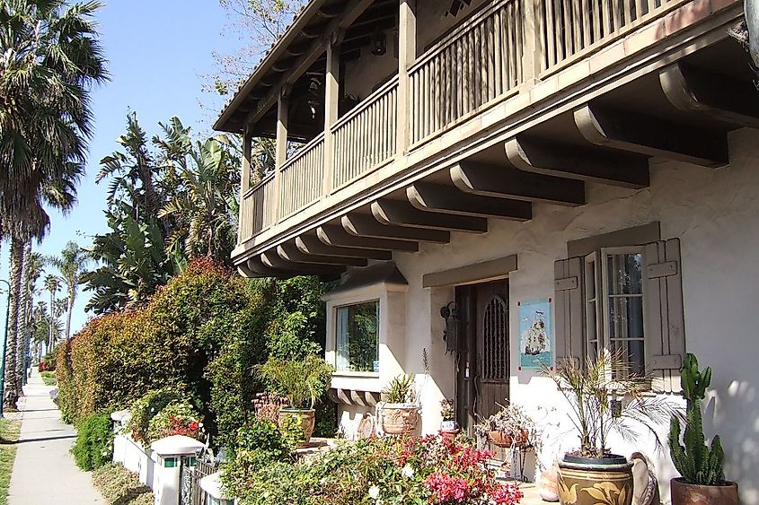 Downtown architecture in Carpinteria, California.