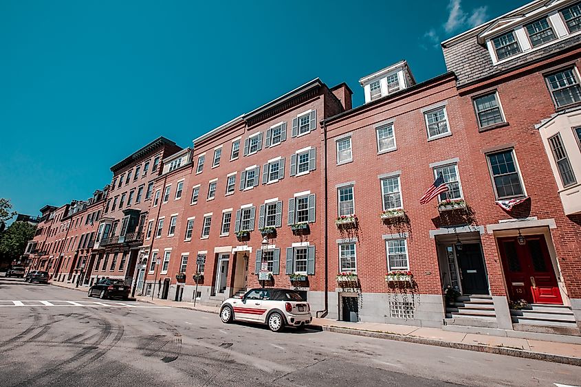 Historic architecture in Charlestown, Boston, MA.