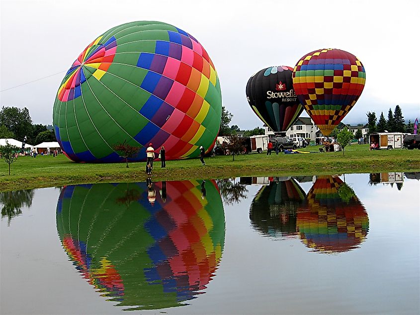 Hot air balloons in Stowe, Vermont