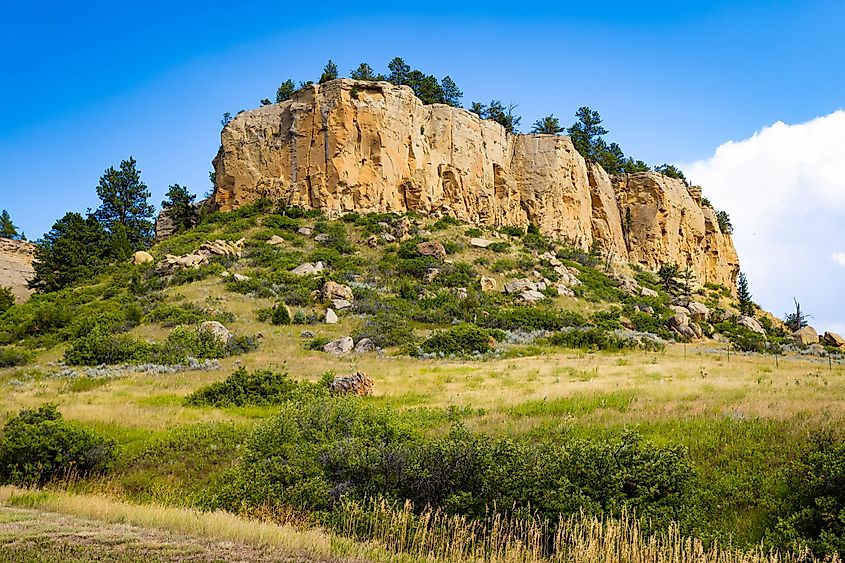 Rising mountains at Pictograph Cave State Park in Montana. 