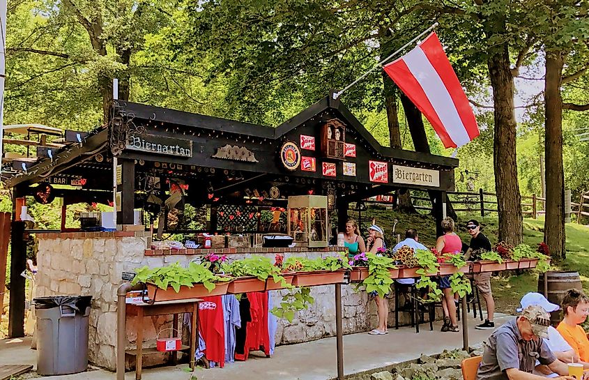 Put-in-Bay, Ohio, USA - July 3, 2017: Austrian Beer Garden on South Bass Island.