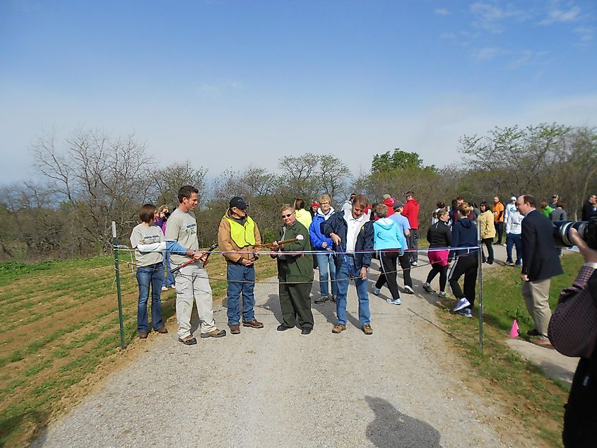 RATHBUN LAKE, Iowa--A dedication ceremony for the North Shore Trail took place April 21, 2012.