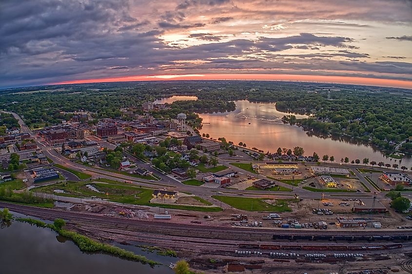 Aerial View of Downtown Albert Lea, Minnesota
