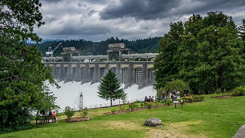 Bonneville Dam on the Columbia River was built during the Great Depression, via Pernelle Voyage / Shutterstock.com