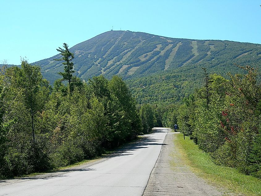 Road leading to Sugarloaf Ski Resort, Maine.