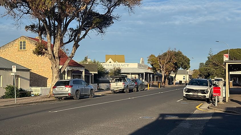 Victoria Street in Robe, South Australia, Australia.