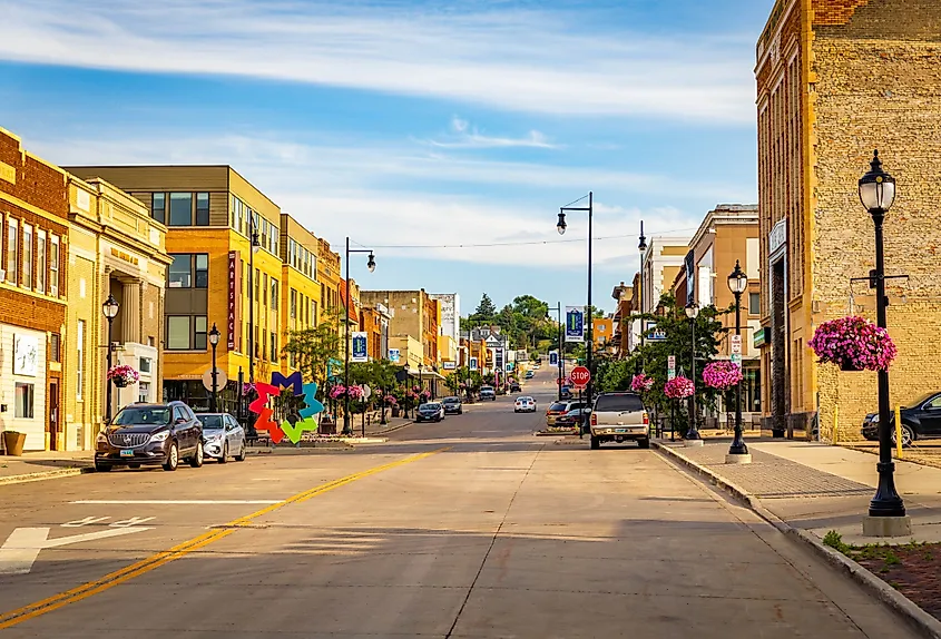 Main St. view in Minot, North Dakota.
