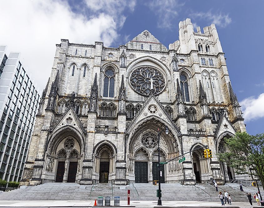 The Cathedral of St. John the Divine, officially the Cathedral Church of Saint John: The Great Divine in the City and Diocese of New York, is the cathedral of the Episcopal Diocese of New York.