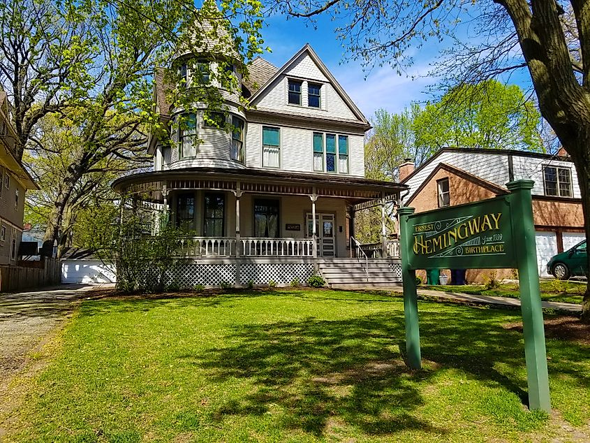 - The Ernest Hemingway Birthplace in suburban Oak Park, Chicago