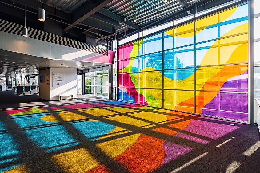 Interior view of the Corning Museum of Glass.