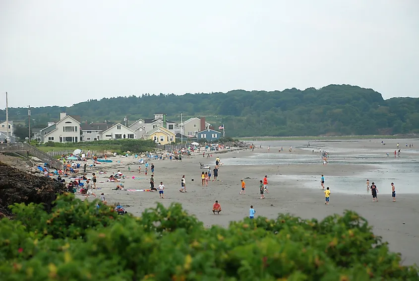 A beach in Scarborough, Maine's fastest growing town