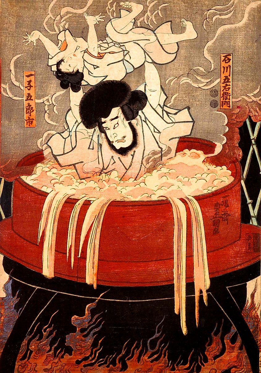  Bandit Ishikawa Goemon was boiled to death for the attempted assassination of warlord Toyotomi Hideyoshi in 16th-century Japan.