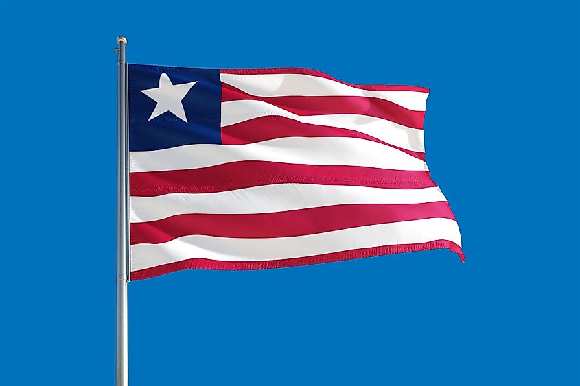 The national flag of Liberia.