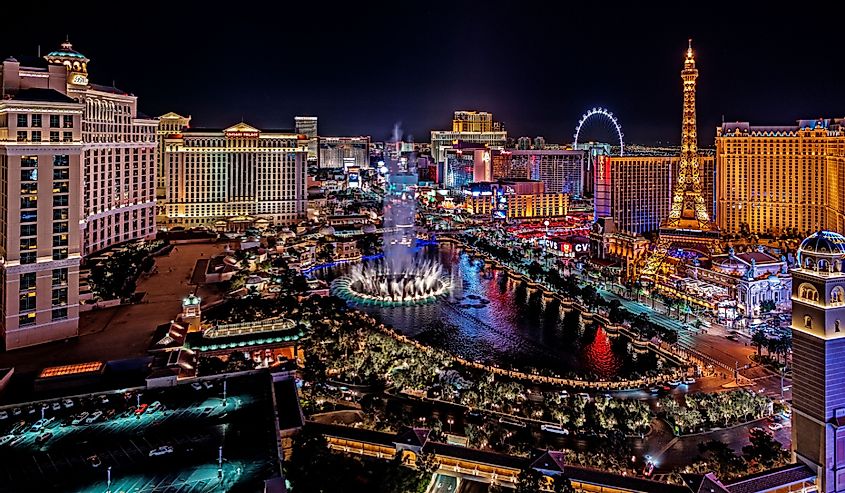 Las Vegas Nevada, panoramic view of the Las Vegas Strip
