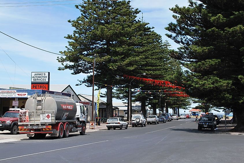 Main street of Beachport, South Australia.