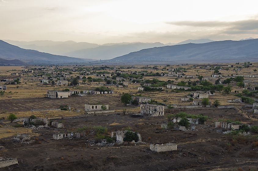 Ruins of Agdam city in Nagorno Karabakh Republic