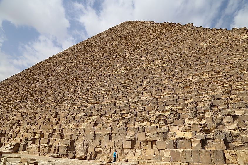 The limestone blocks of the Great Pyramid of Giza