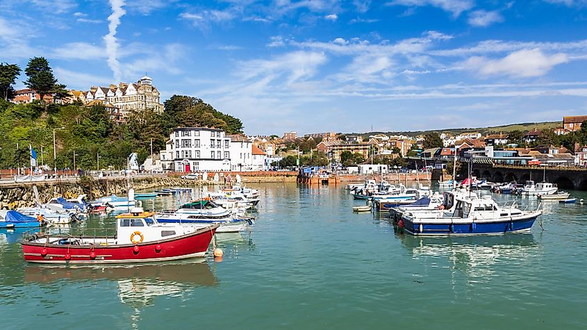 Summers day at Folkstone Harbour Kent England 