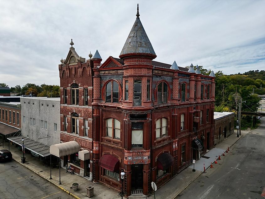 Historic Crawford County Bank Building on Main Street in Van Buren Arkansas. Editorial credit: Jonathan C Wear / Shutterstock.com