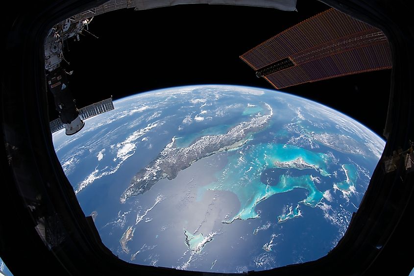 Bahamas photo taken by an astronaut from inside the Cupola on the International Space Station