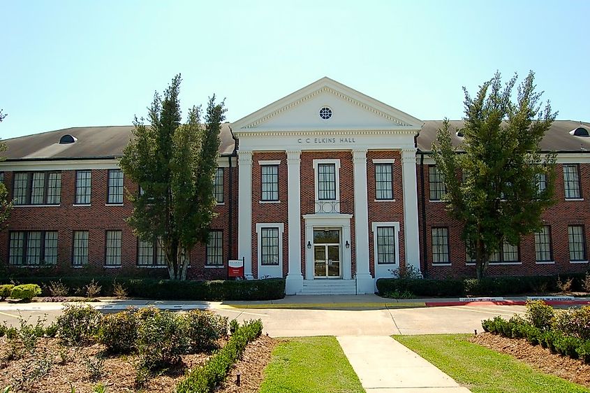 Nicholls State University campus in Thibodaux, Louisiana