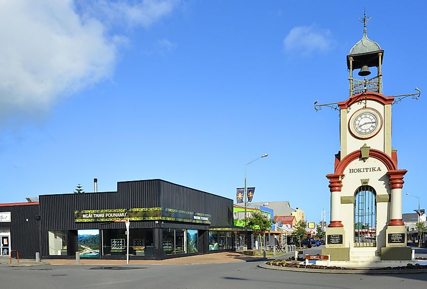 Downtown Hokitika, New Zealand.