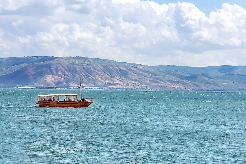A boat on the Sea of Galilee.