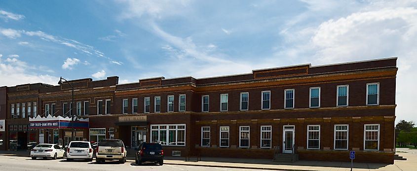 Grand Auditorium and Hotel Block in Story City, Iowa.