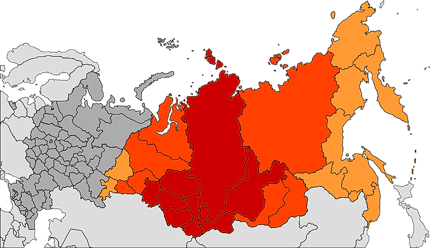 Siberian Federal District Historical Russian Siberia North Asia (greatest extent of Siberia)