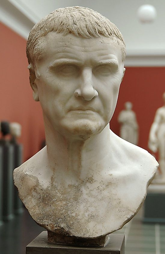 This sculpture is traditionally identified as that of Marcus Licinius Crassus, although this cannot be proven.