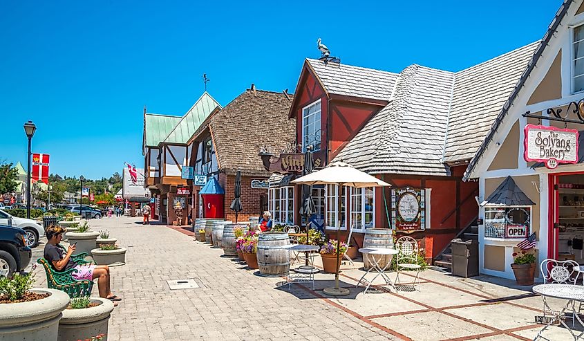 Solvang village in Santa Barbara County, California.