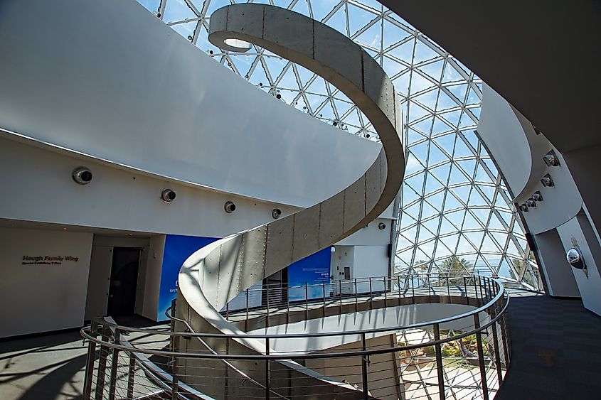 Helical staircase inside the Dalí Museum