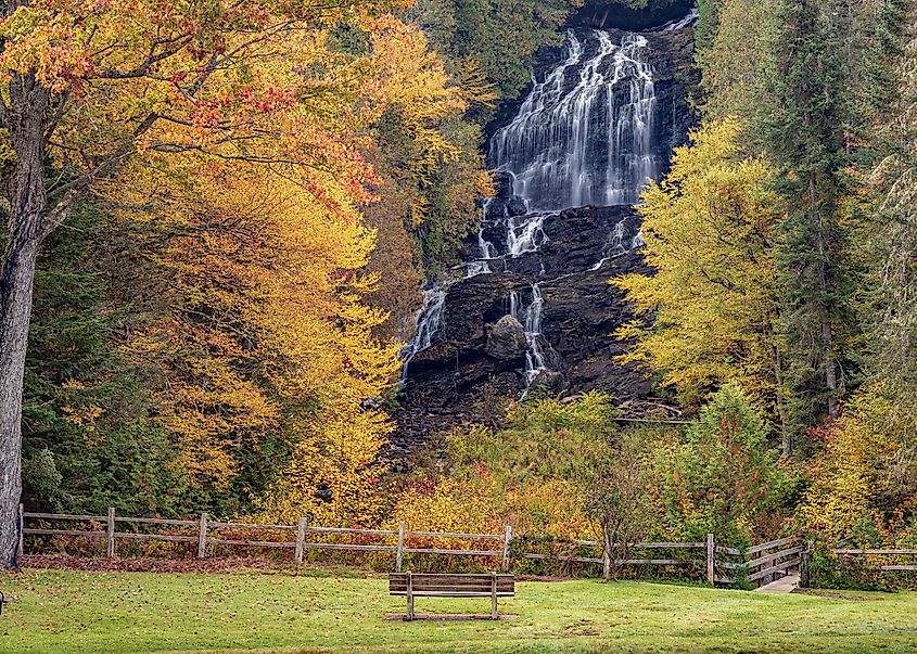The beautiful Beaver Brook Falls in Colebrook, New Hampshire