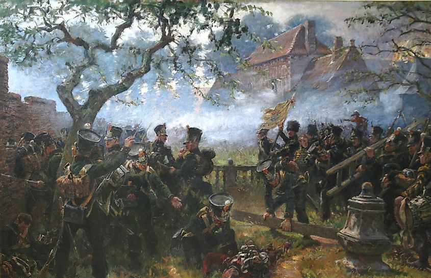 Nassau troops at Hougoumont during the Battle of Waterloo