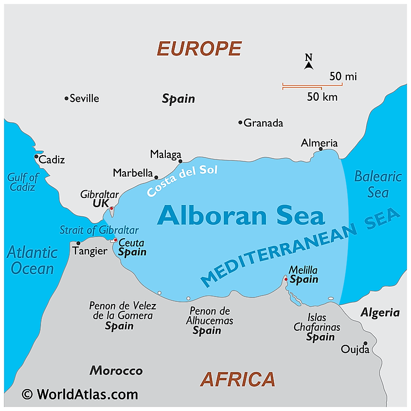 Alboran Sea map